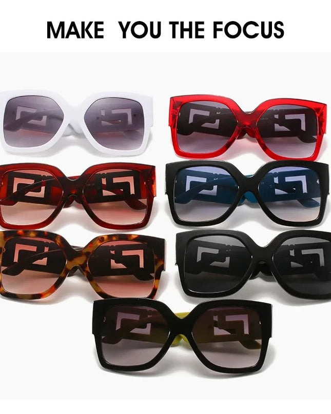 Sunglasses Men Women Vintage Oversize Trendy Square Gradient Shades Sun Glasses 2023 Luxury Brand Design Fashion UV400 Eyewear