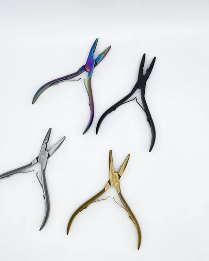1 PC 5 inch Silver Stainless Steel Clamp Hair Extension Plier with hole Keratin Hair Extensions Ring Removal Tools