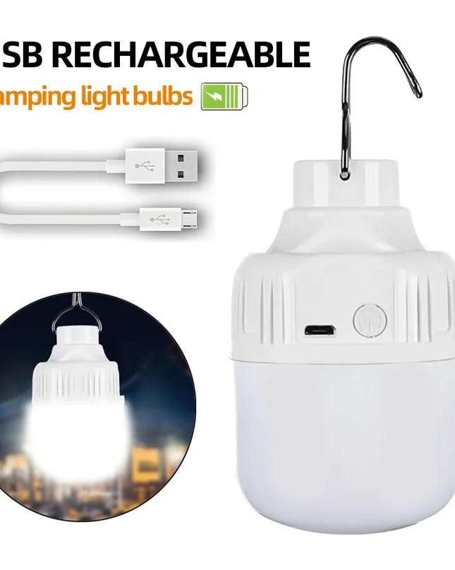 Portable USB Rechargeable LED Pendant Light High Brightness Waterproof Outdoor Lamp for Camping Fishing Emergency Night Lighting