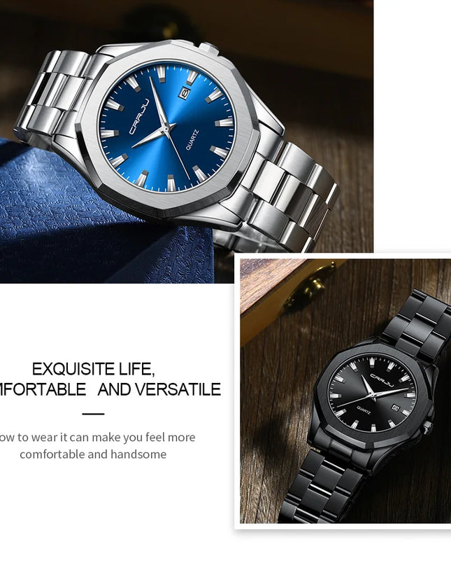 Watches for Men Classic with Date Business Dress Luxury Waterproof Luminous Mens Wrist Watch Analog Stainless Steel Men Watch
