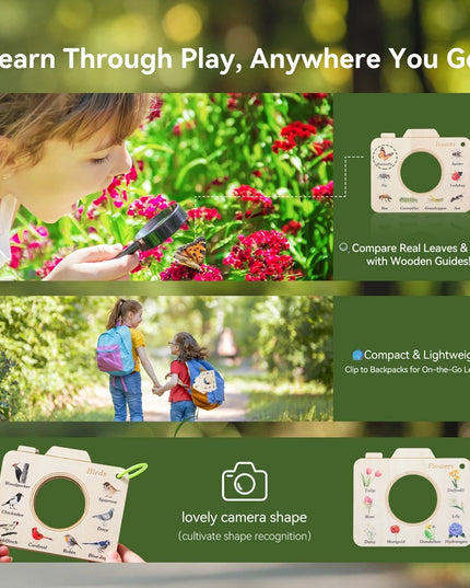 Montessori Wood Book Toys Educational Toys Outdoor Animals Plants Cognitive Puzzle Toys for Kids Wooden 0 12 Months Baby Toys