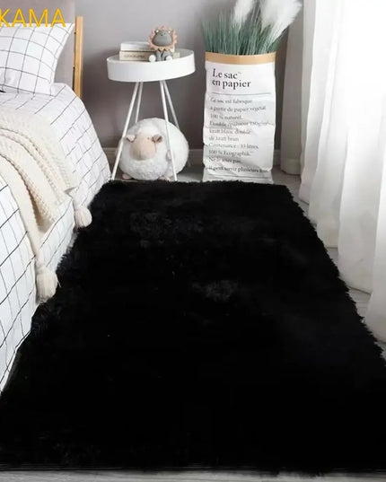 VIKAMA Silk wool Solid Colour Living Room Bedroom Bedside Sofa Soft Mat Home Light Luxury Non-slip Dirty Resistant Washable Rug