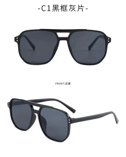 Vintage Men Women Big Sunglasses Men Square Shades Unisex Sun Glasses Black Lense Male Female Sunglasses UV400 Glasses