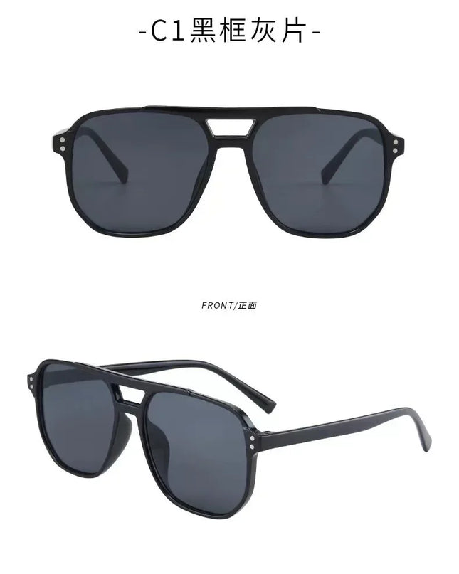 Vintage Men Women Big Sunglasses Men Square Shades Unisex Sun Glasses Black Lense Male Female Sunglasses UV400 Glasses