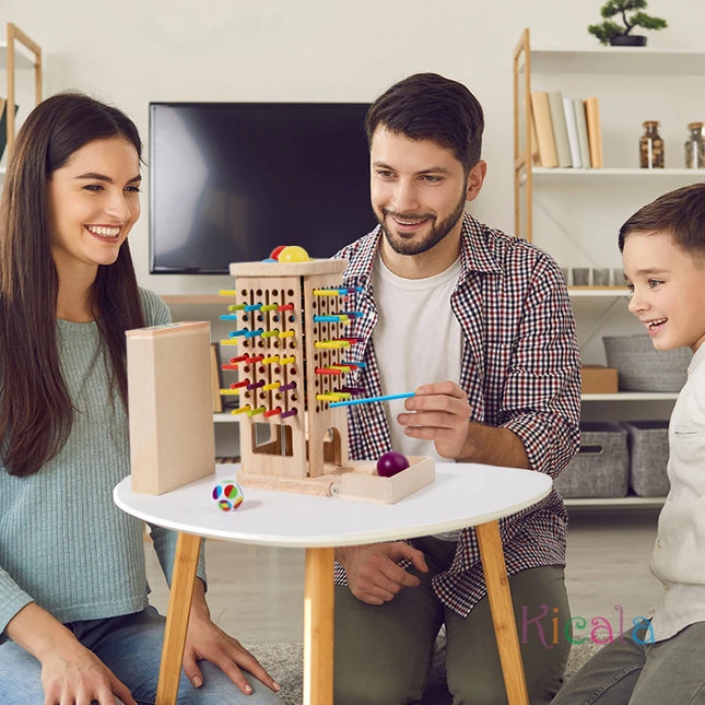 Montessori Game Wooden Stick Tower Toy With Sticks Dice Motor Skills Development Stick Counting Math Educational Toy For Kids