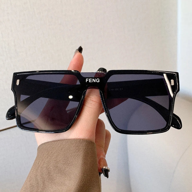 Sunglasses Men Fashion Oversized Square Frame Punk Glasses Brand Designer Women Large Eyewear Shades UV400 Protection Eyeglasses