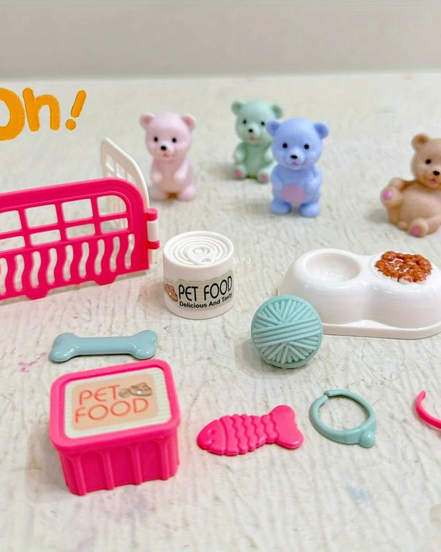Children's Play House Toys Pet Toys Teddy Bears Pet Bathrooms Family Toys Little Girls Scene Toys Children's Gifts