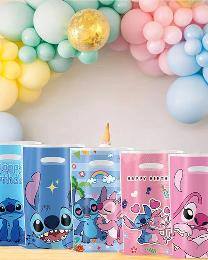30pcs Blue Pink Stitch Party Gift Bags with Handles Lilo & Stitch Themed Party Favors Bags Baby Shower Kids Birthday Party Decor