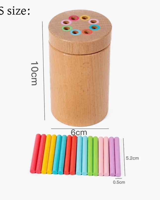 Montessori Wooden Toys Color Sorting Fine Motor Toys Shape Matching Sensory Toys Early Educational Puzzle Toys for Toddlers