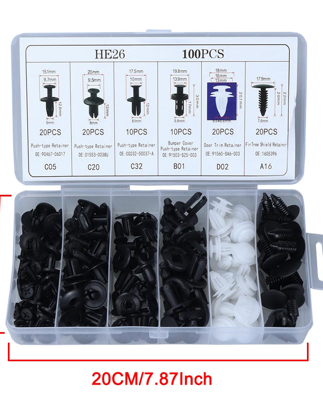 Auto Fastener Clip Mixed Car Body Push Retainer Pin Rivet Bumper Door Trim Panel Fastener Kit Car Clips Box or Bag packaging