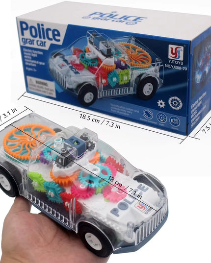 Baby toys Toddler Police Car Electric Vehicle Toy Auto Driving Transparent Gears Music Lights Cars Toys for Kids Boys