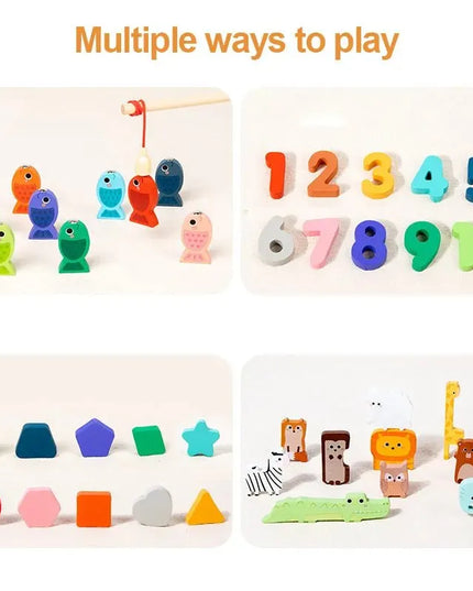 Montessori Wooden Toys Kids Busy Board Shape & Number Matching Digital Shape Educational Toys For Children Gifts