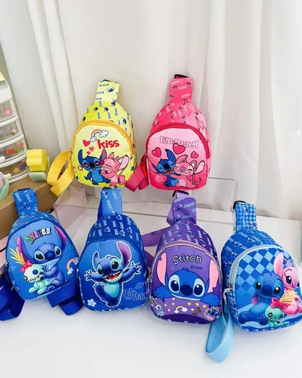 New Stitch Cartoon Children's Bags Fashion Casual Messenger Bag New Tide Take Coin Purse Boy Chest Bag Holiday Gift  Wholesale