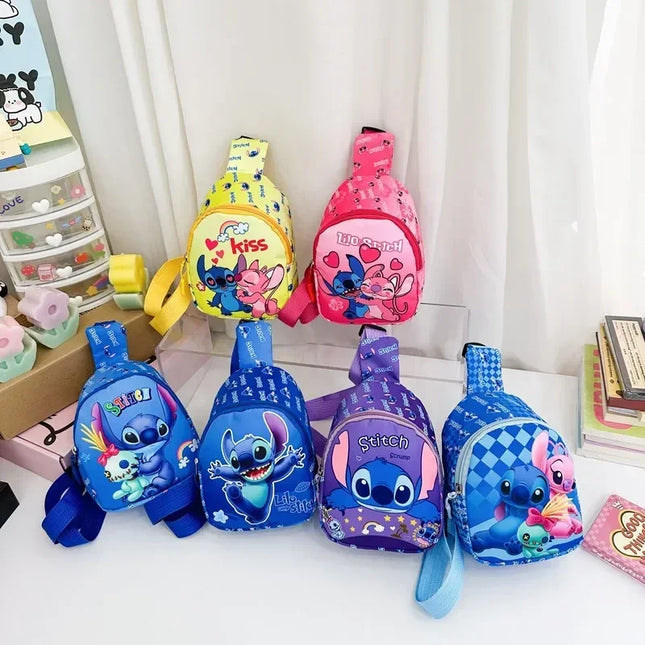New Stitch Cartoon Children's Bags Fashion Casual Messenger Bag New Tide Take Coin Purse Boy Chest Bag Holiday Gift  Wholesale