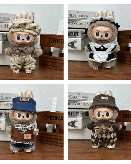 Suitable for 17cm Labubu Clothes Cute Overalls Skirt Suit V1 V2 V3 DIY Clothing Accessories Creative Children's Toy Gifts