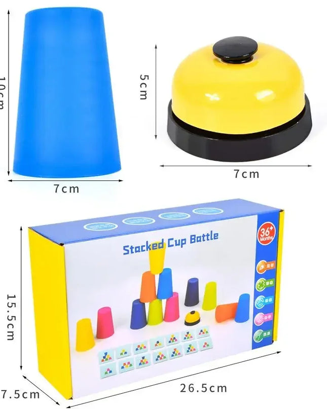 Montessori Toys Stack Cup Game With Card Educational Intellectual Enlightenment Color Cognition Logic Training Kids Children