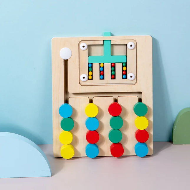 Montessori Wooden Color Matching Puzzles, Logic Game,Thinking Training Enlightenment Hand-eye Coordination Early Educational Toy