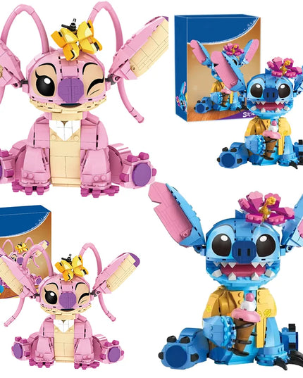 New Stitch Angel CP Building Blocks 2025 - Large Piece Cartoon Toys with Moving Ears Kids Assembly Gift for Boys Girls Birthday