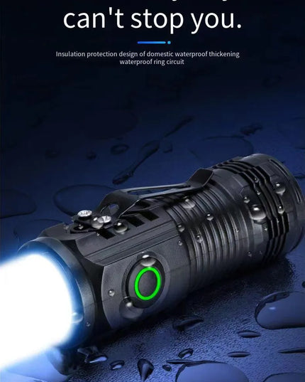 LED Strong Light Flashlight Rechargeable Multi functional for Long Range Portable Outdoor Home Mini Flashlight Cap Clip Light