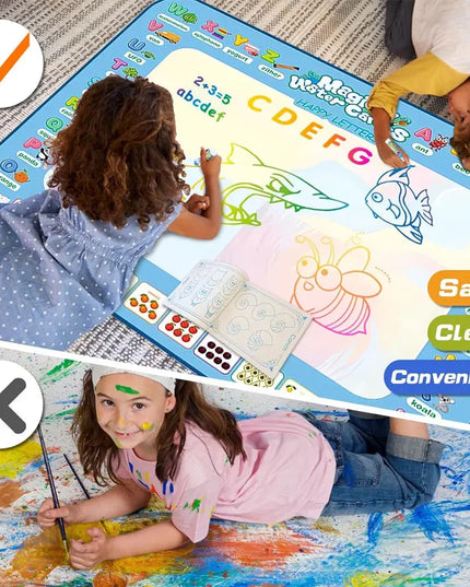 15.76"×12.6"Colorful Water Doodle Mat for Kids - Montessori Educational Toy Drawing Mat for Boys And Girls Age 3-8 Toddler Gift