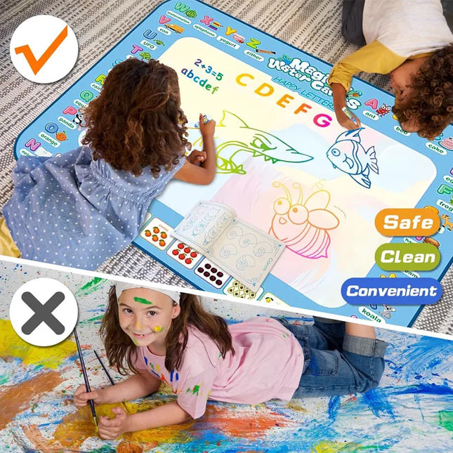 15.76"×12.6"Colorful Water Doodle Mat for Kids - Montessori Educational Toy Drawing Mat for Boys And Girls Age 3-8 Toddler Gift