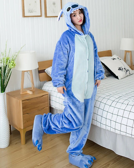 Kigurumi Stitch Cartoon Pajamas Onesies For Adults Women Men Animal Pyjamas Jumpsuits Christmas Halloween Cosplay Party Costumes
