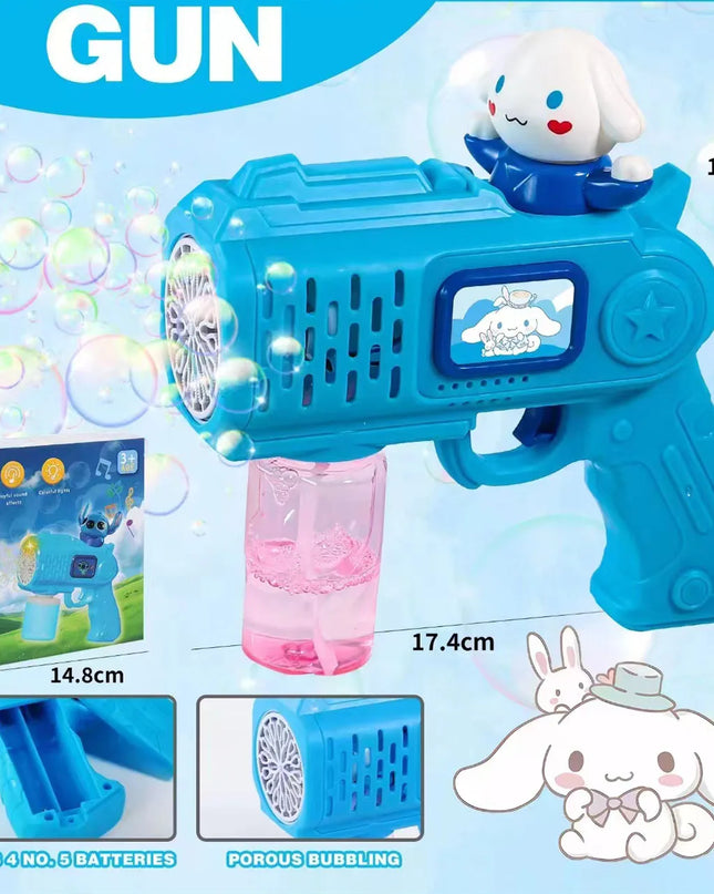 New Stitch Electric Bubble Gun Kids Toy Bubbles Machine Automatic Soap Blower With Light Outdoor Games Boys And Girls Gift