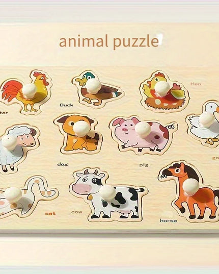 Montessori early education geometry beginner puzzle board, hand-held fixed board puzzle development, puzzle block shape matching
