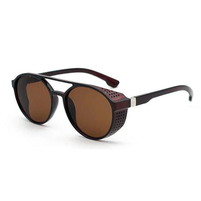Classic Gothic Steampunk Style Sunglasses Men Women Brand Designer Retro Round Colorful Lens Vintage Sun Glasses UV400