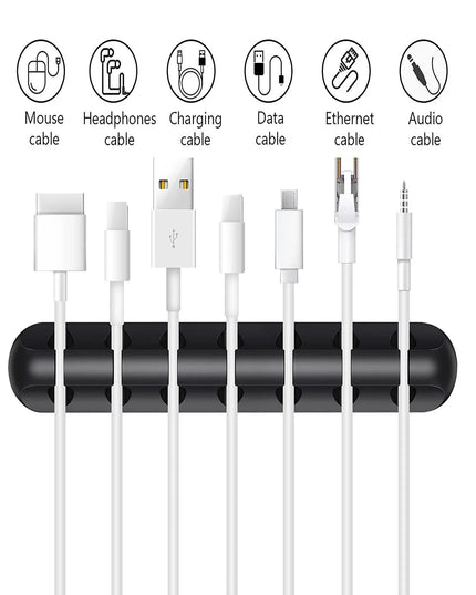 Cable Cord Wire Organizer Silicone USB Cable Winder Management Clips Self Adhesive for Mouse Keyboard Headset For iPhone Huawei