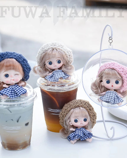 Small Dolls Mini Toys For Girls Gift Present House Accessories DIY Doll Furniture Set Bathroom Kitchen Living Room Bakery