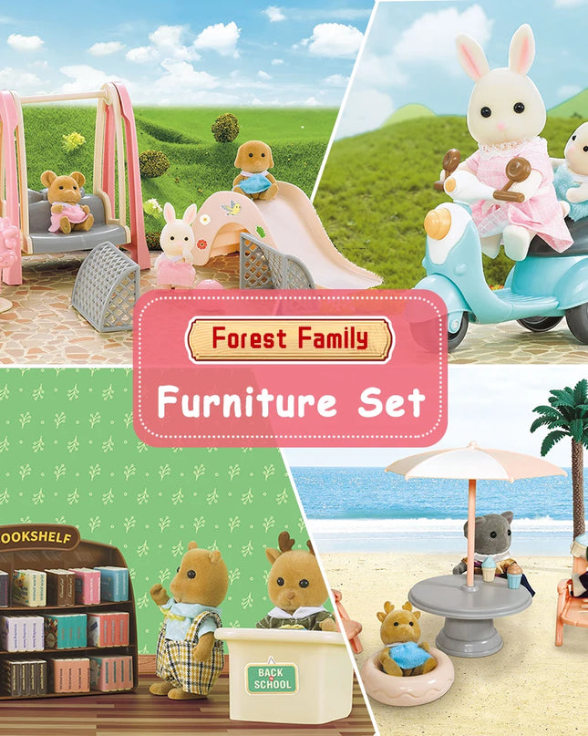 Toys Doll 1:12 Forest Family Montessori Kitchen Compatible Miniature Dollhouse Kitchen Accessories Furniture Pretend Play Gifts