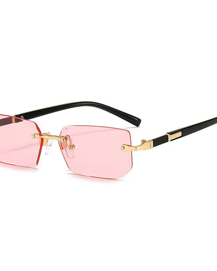 Rimless Sunglasses Rectangle Fashion Popular Women Men Shades Small Square Sun Glasses For Female Male Summer Traveling Oculos