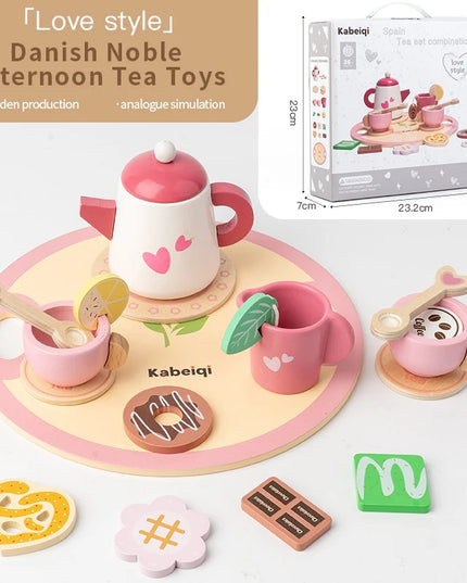 Children's simulation wooden toys, tea set sets, pretend games, baby educational toys, birthday and holiday gifts