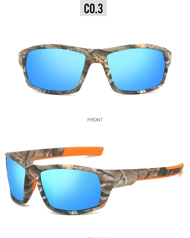 New Sunglasses for Men Sport Polarized Square Frame Camouflage Sun Glasses Driving Fishing Cycling Skiing Sun Eyewear UV400