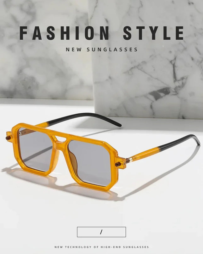 Square Sunglasses For Men Women Blue Light Blocking Shades UV400 Sun Glasses Luxury Thick Frame Eyeglasses Driving Eyewear