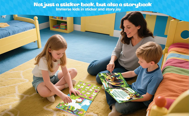 Montessori Sticker Book By Number For Kids Ages 3-8, Educational Busy Puzzle Book With Story, Creative Toys For Toddlers Gift