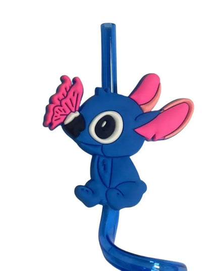 Cartoon Stitch Series Curved Straw Ice Cream Straw Soft Rubber Environmentally Friend Material Food Grade Artistic Design Straw