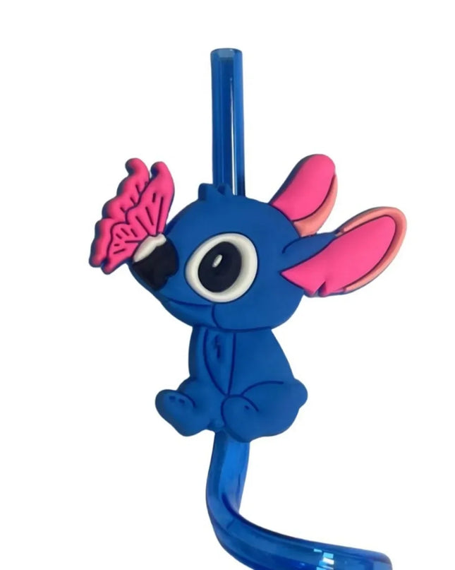 Cartoon Stitch Series Curved Straw Ice Cream Straw Soft Rubber Environmentally Friend Material Food Grade Artistic Design Straw