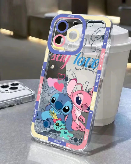 Stitch Artistic Transparent Phone Case For IPhone 17 Air 16 14 12 11 Pro Max 15 Plus 13 Mini 16E Fashion TPU Silicone Soft Cover