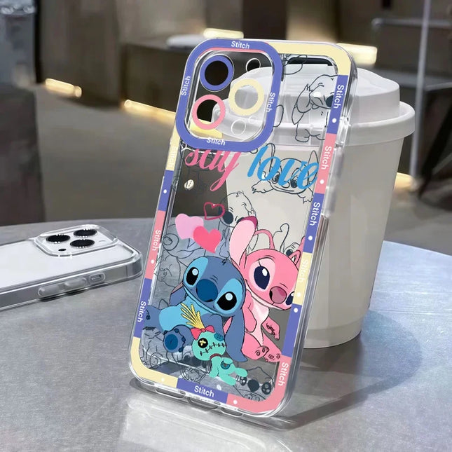 Stitch Artistic Transparent Phone Case For IPhone 17 Air 16 14 12 11 Pro Max 15 Plus 13 Mini 16E Fashion TPU Silicone Soft Cover
