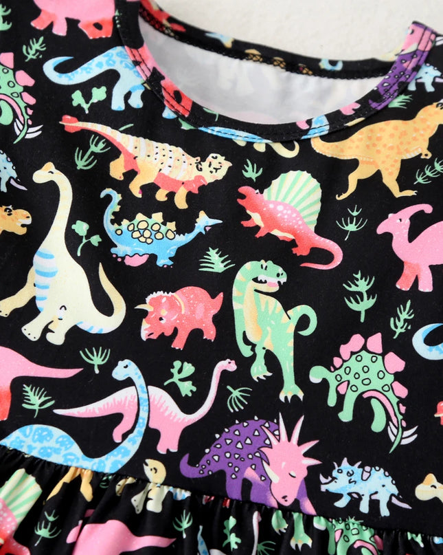 New Baby Girl Clothes Dress Casual Color Unicorn Dinosaur Lovely Korean Summer Cotton Clothing Children Kids Baby Girl Dresses
