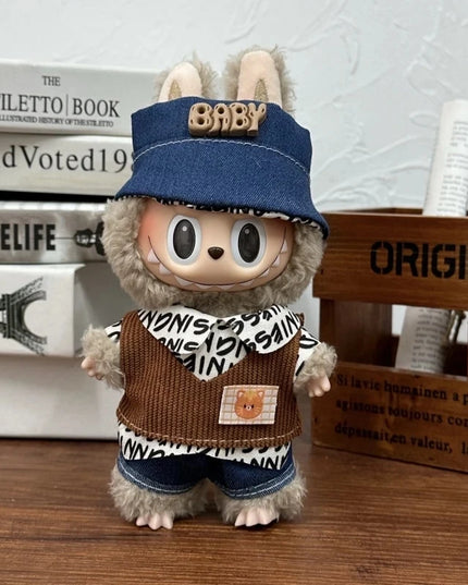 Suitable for 17cm Labubu Clothes Cute Overalls Skirt Suit V1 V2 V3 DIY Clothing Accessories Creative Children's Toy Gifts