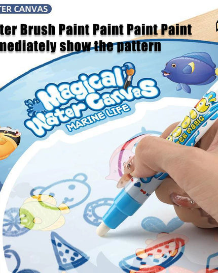 80x80CM Magic Water Drawing Mat Coloring Doodle Mat Montessori Painting Board Painting Pad Magic Pens Kids Educational Toy Gifts