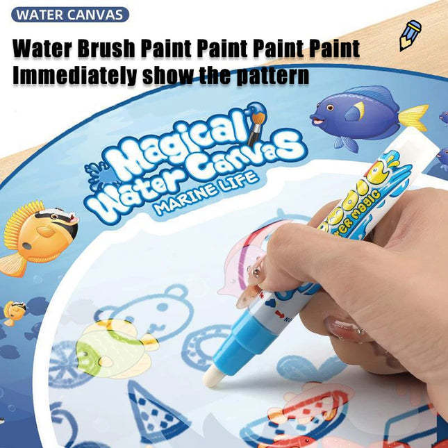 80x80CM Magic Water Drawing Mat Coloring Doodle Mat Montessori Painting Board Painting Pad Magic Pens Kids Educational Toy Gifts