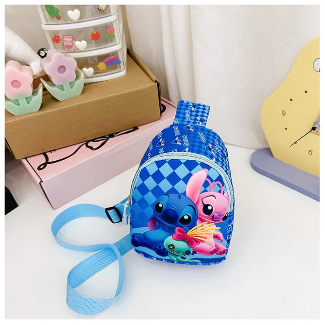 New Stitch Cartoon Children's Bags Fashion Casual Messenger Bag New Tide Take Coin Purse Boy Chest Bag Holiday Gift  Wholesale