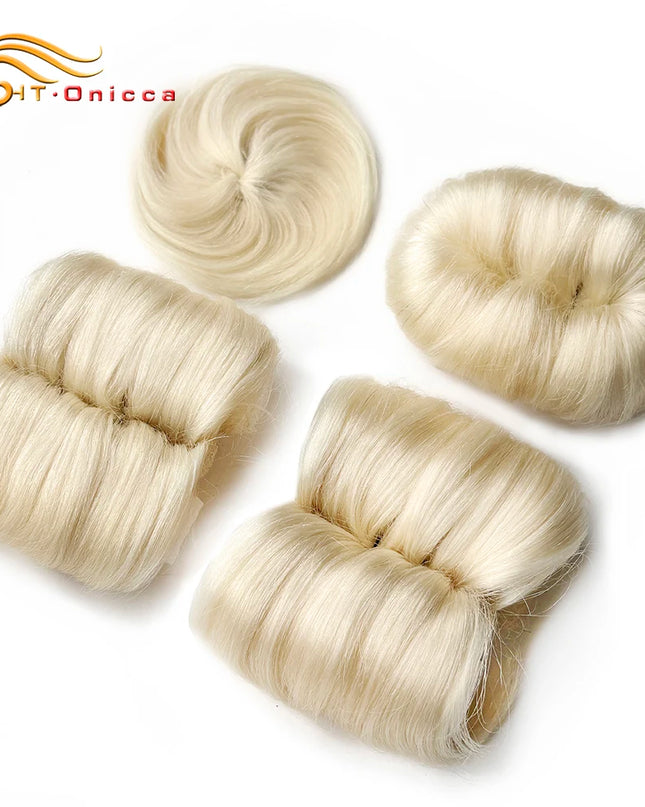613 Blonde Straight Bundle Human Hair Bundles With Circular Closure 1B 27 30 4 BUG Colored Short Remy Human Hair 28Pcs/Lot