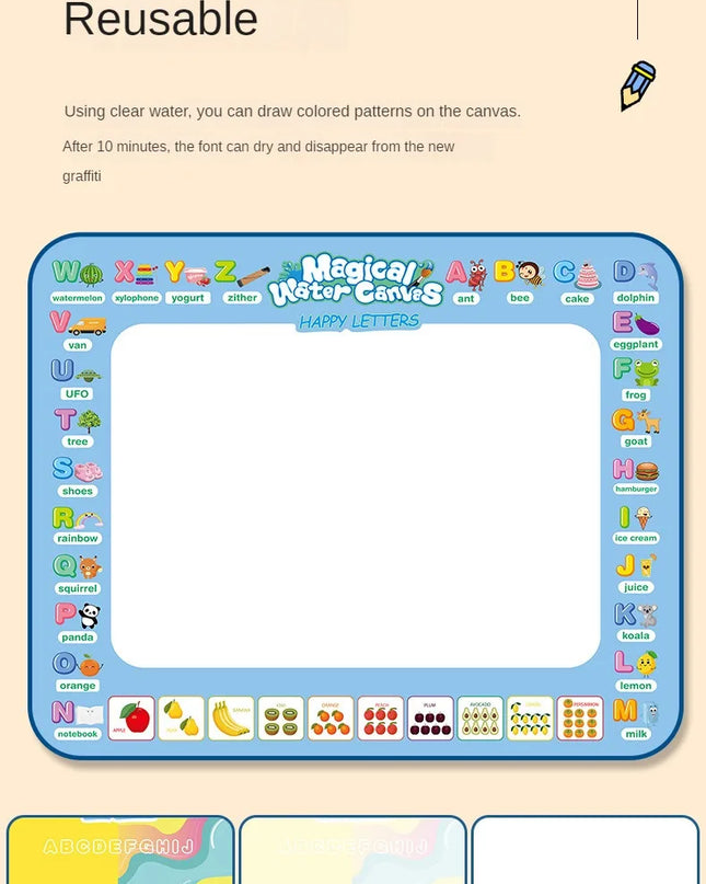 Magic Water Drawing Mat Reusable Doodle Painting Board with Pens Montessori Educational Toys for Kids Halloween Christmas Gift