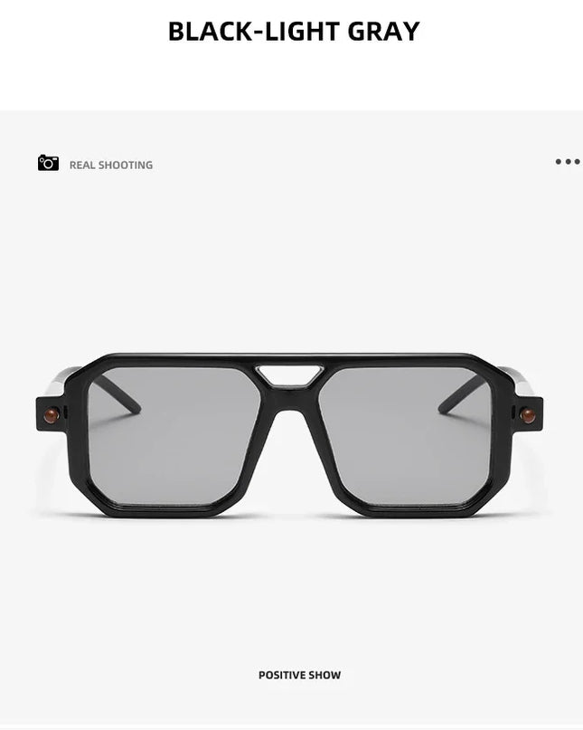 Square Sunglasses For Men Women Blue Light Blocking Shades UV400 Sun Glasses Luxury Thick Frame Eyeglasses Driving Eyewear