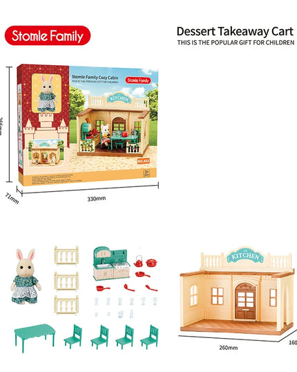 2025 New simulation furniture toys gift simulation room forest family small west house rabbit animal model home play toys